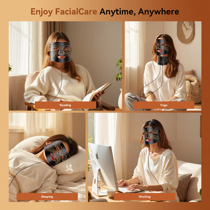 LED Photon Face Mask 66 Beads with Ice Pack 2500Mah Battery Home Skin Rejuvenation